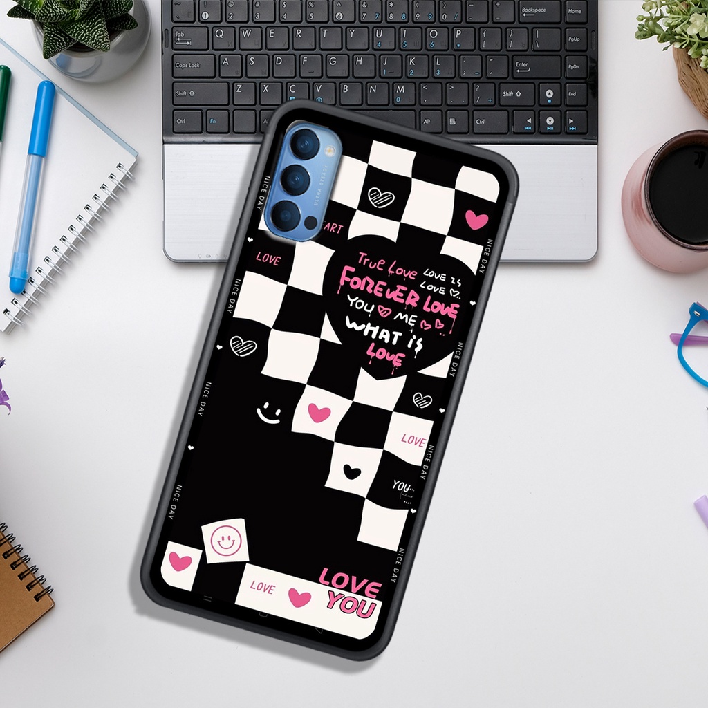 Ốp Lưng OPPO A91/RENO 3 - RENO 3 PRO - RENO 4 - RENO 4 PRO - RENO 5  , In Hình &quot;Black Heart&quot; Phong Cách Đẹp.