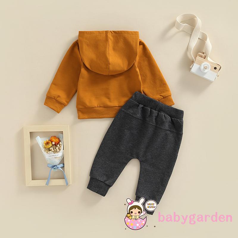 Set Đồ 2 Món Gồm Áo Hoodie Tay Dài In Chữ + Quần Dài Dây Rút Có Túi Bên Hông Cho Bé Trai 3 Tháng Tuổi