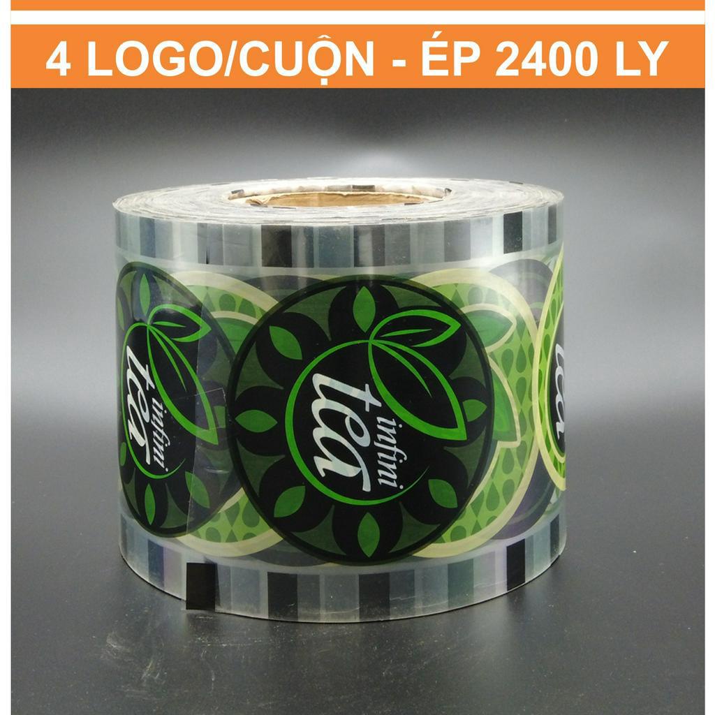 Màng dập cốc nhựa, cuộn màng ép ly trà sữa loại đủ 2400 logo/cuộn mẫu New Tea có 4 logo/cuộn