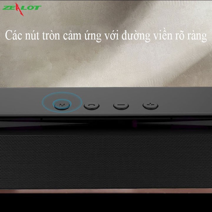 Loa Bluetooth 5.0 Di Động Zealot S31, Loa Không Dây Âm Thanh Nổi 3D HIFI Hỗ Trợ Thẻ nhớ , cổng AUX