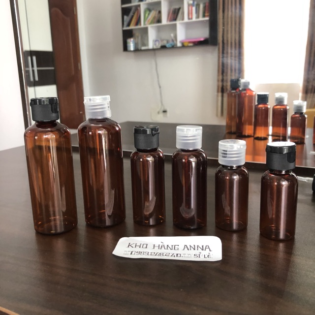 10 CHAI XỊT SƯƠNG / NẮP BẬT - 10 Chai nhựa trong suốt / Chai nâu / xanh lá - Chai 10ml/ 20ml/ 30ml / 50ml/ 70ml / 100ml