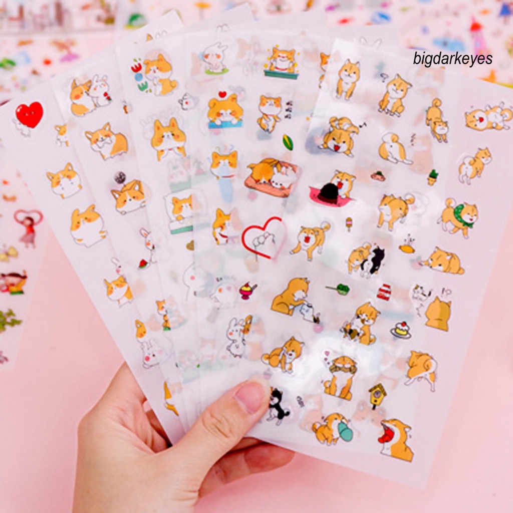 Set 6 Miếng Dán Trang Trí Hình Hoạt Hình Thân Thiện Với Môi Trường