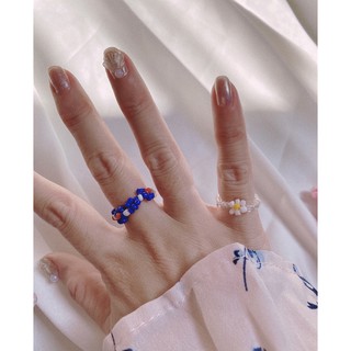 Nhẫn hạt cườm hoa cúc theo yêu cầu handmade