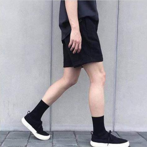 Quần Short Kaki nam nữ Đen Unisex form ngắn trên gối ་ ྇