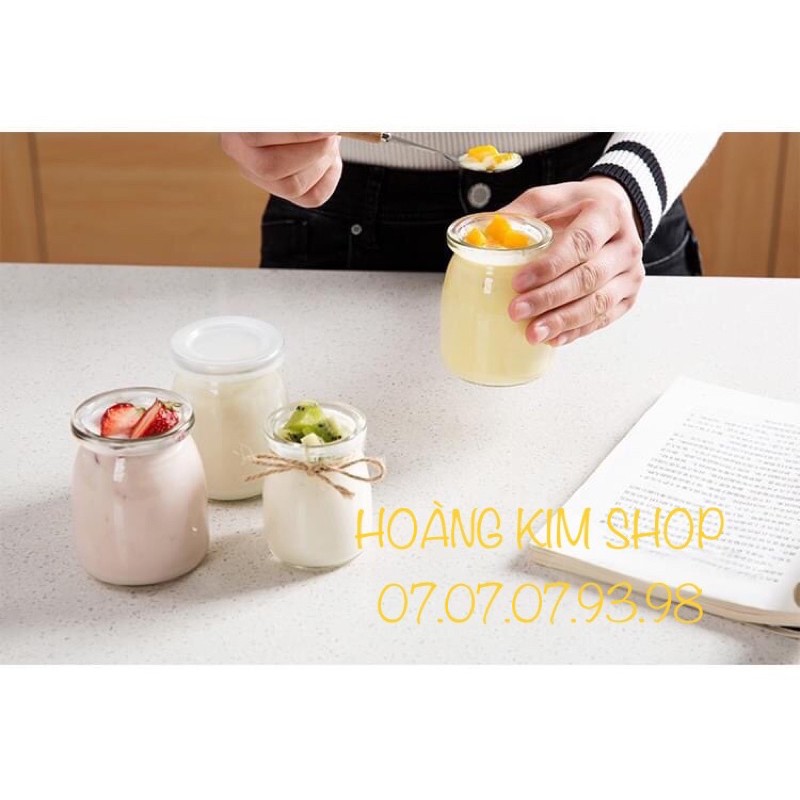 HỦ THUỶ TINH LÀM SỮA CHUA 100ml nắp nhựa