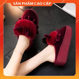[💪HOÀN TIỀN NẾU ko ĐẸP ko CHẤT LƯỢNG👈]Dép đi trong nhà -Dép lông Hàn Quốc dễ thương  đế dày với len lông cừu