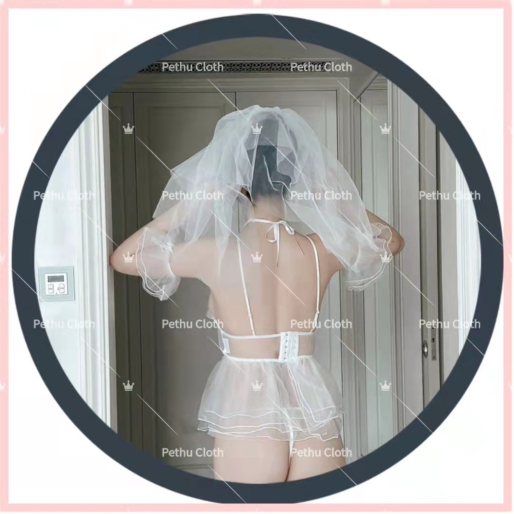 （quà cưới）👰Hàng sẵn gửi ngay👰Đồ ngủ sexy nữ️👰 cô dâu ren siêu sexy kèm quần lót Freesize- 40-65kg-014 | BigBuy360 - bigbuy360.vn