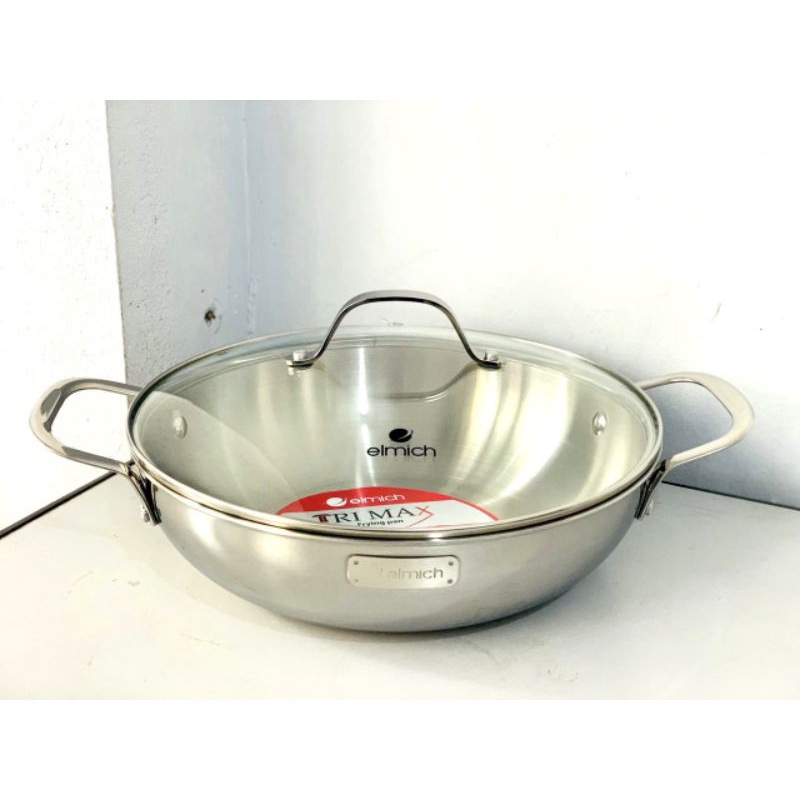 CHẢO XÀO INOX CAO CẤP 3 LỚP ĐÁY LIỀN ELMICH TRIMAX