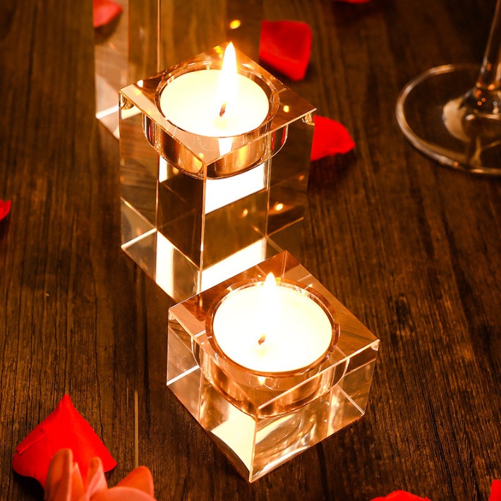 Chân Đế Nến Thủy Tinh  Phong Cách Châu Âu Cao Cấp Sang Trọng