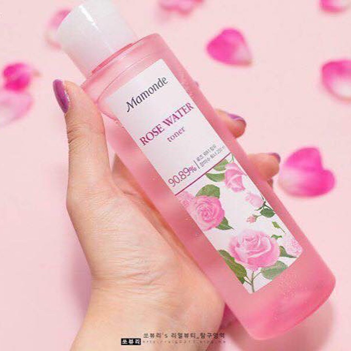 Nước hoa hồng Mamonde Rose Water Toner 250ml Làm dịu và mát da bị dị ứng, sạch và cân bằng da dầu