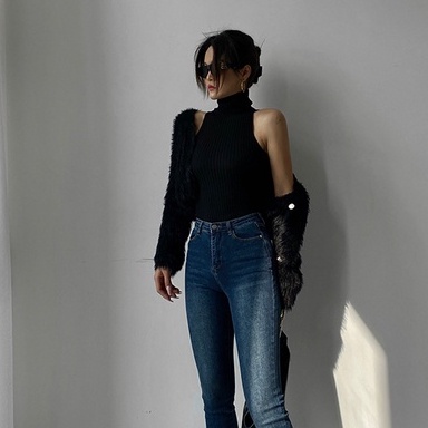 QADCOL Áo sweater Cổ Lọ Thiết Kế Quyến Rũ Cho Nữ