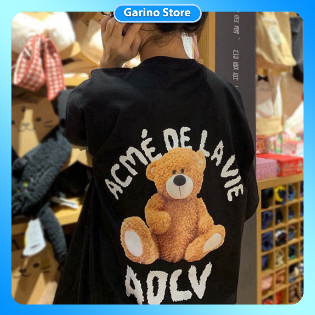 Áo thun nam nữ unisex ngắn tay không cổ đẹp Gấu ADLV basic Garino Store | BigBuy360 - bigbuy360.vn