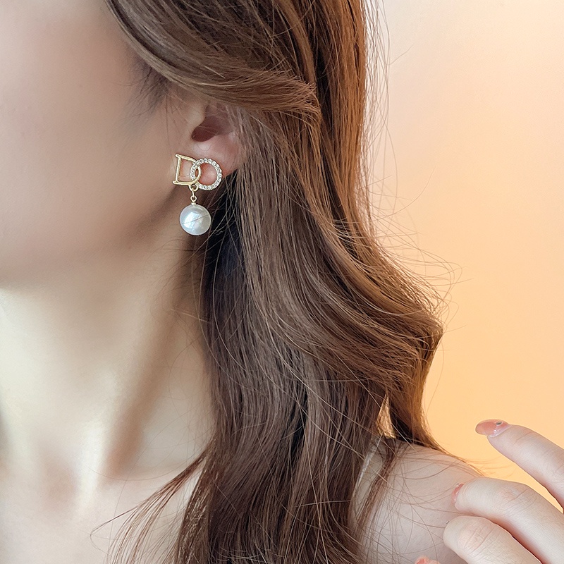 Bông tai đính ngọc trai nhân tạo thời trang Hàn Quốc cao cấp