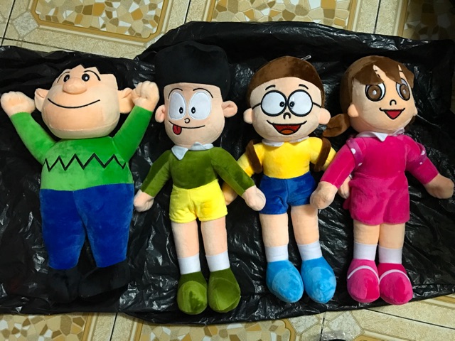 Thú Bông XEKO,Nobita,Xuka,Chaien,Đôrêmon Cao Cấp,Lông Nhung Mềm Mịn