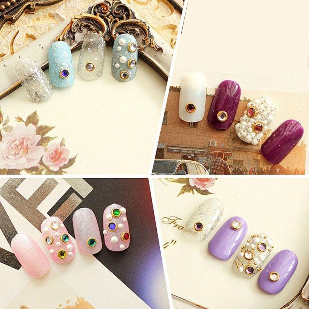 Set 200 Hạt Nhựa 3D Kích Thước 4mm Đính Móng Nghệ Thuật