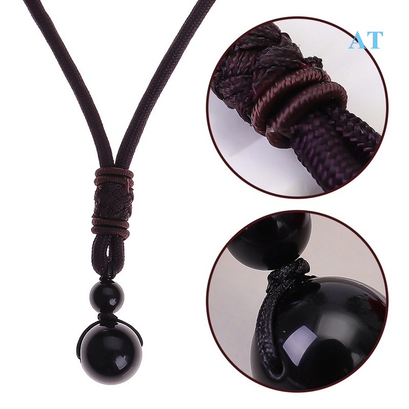 Vòng cổ Đá Obsidian Màu Đen Cầu Vồng Mang Lại May Mắn Dành Cho Nam Và Nữ