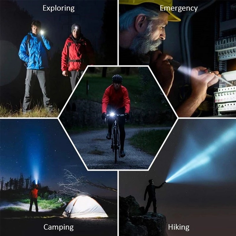 Đèn Pin Led Mini Siêu Sáng Sạc USB Chống Nước Dùng Ngoài Trời