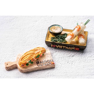 Combo Nam châm tủ lạnh hình bánh mì và gỏi cuốn giống đến 99%