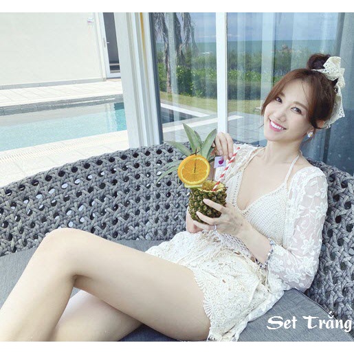 (Hàng Nhập) 3 MÓN SET Bikini len móc đi biển #HH1375 Quảng Châu
