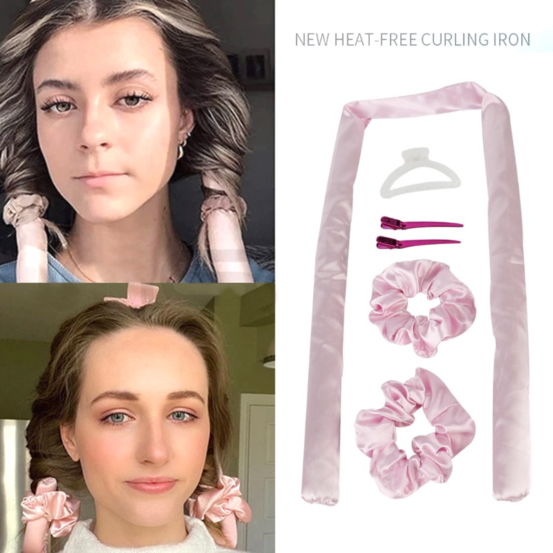 LI Heatless Curling Rod Headband Curls Silk Curler Hair Roller Soft Wave Formers
