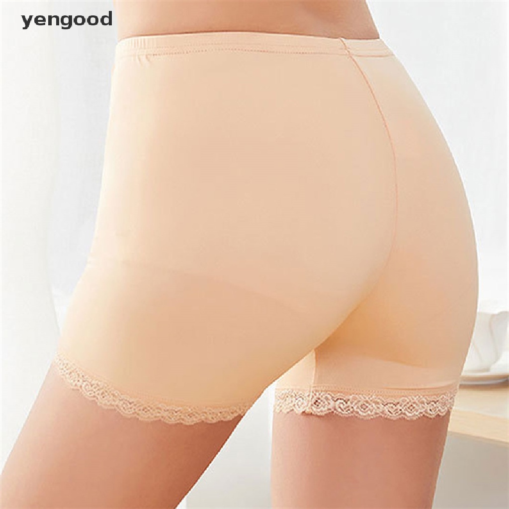 Quần Lót Boxer Ngắn Dáng Ôm Không Đường May Phối Ren Quyến Rũ Cho Nữ