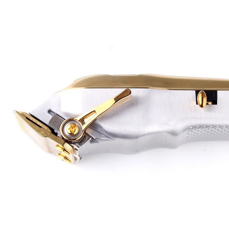 Tông đơ cắt tóc vỏ thép nguyên khối,màn hình hiển thị LCD kemei 1984 vàng sang trọng tinh tế