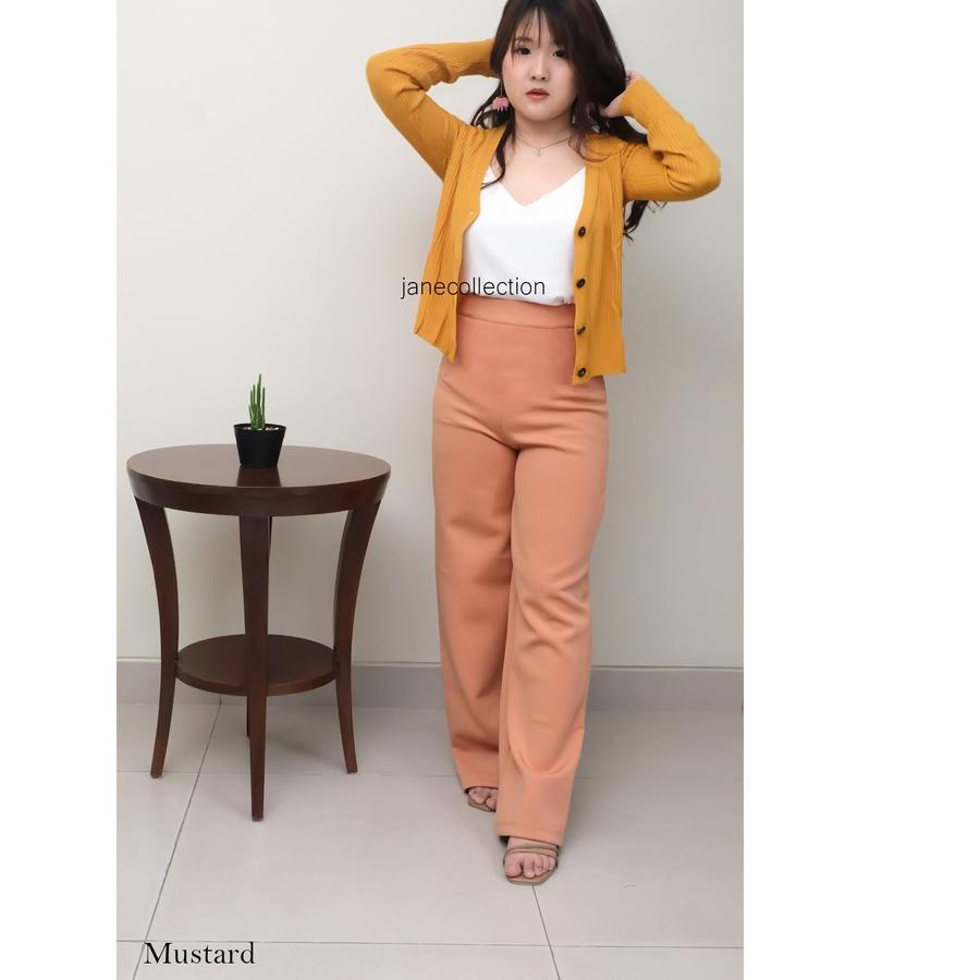 Hiện Tại - Bộ Sưu Tập JANE | Áo Khoác Cardigan Dệt Kim Tay Dài Màu Đen Cài Nút Phong Cách Hàn Quốc Thời Trang Cho Nữ