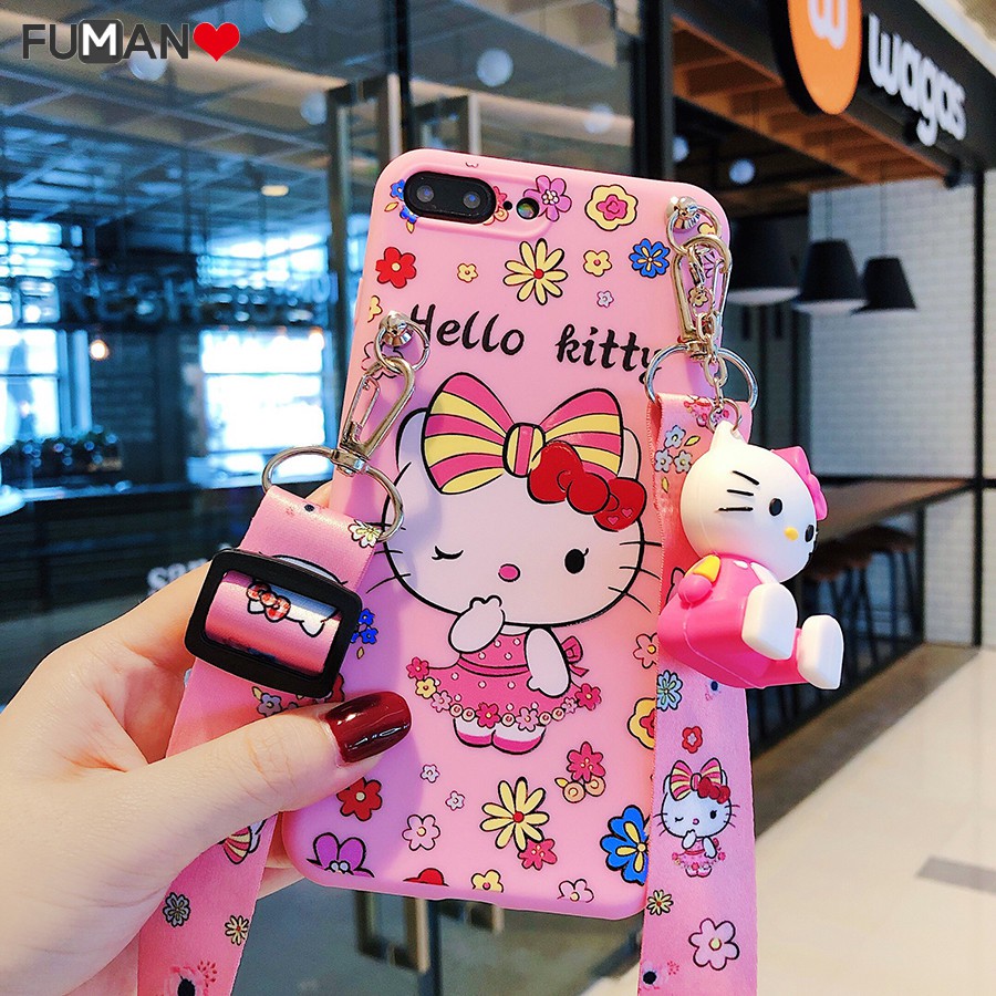 Ốp Lưng Mềm In Hình Mèo Kitty Có Gương Và Dây Đeo Cho Oppo A71 F9 Pro F1 Lite F5 F1S F3 Lite A83 A1