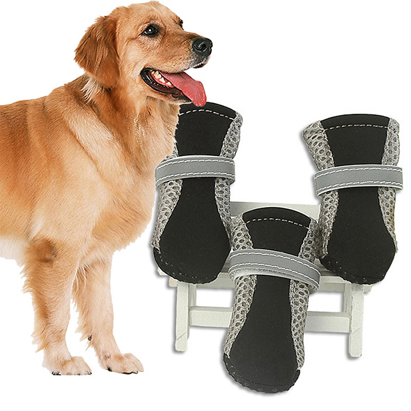 Set 4 giày bảo vệ chân thú cưng vải lưới siêu nhẹ thoáng khí