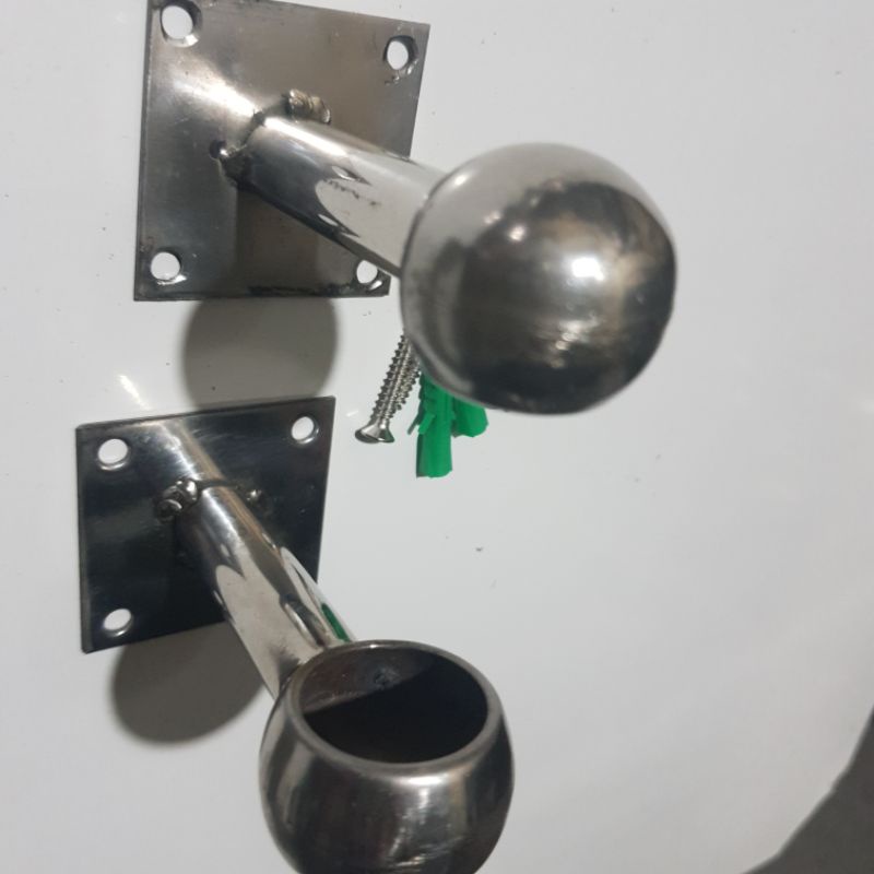 Combo 2 bass inox bắt tường , đế vuông gồm 2 cái dùng để treo màn ,làm tay vịn , treo khăn ..dài 10cm , Hàng dày