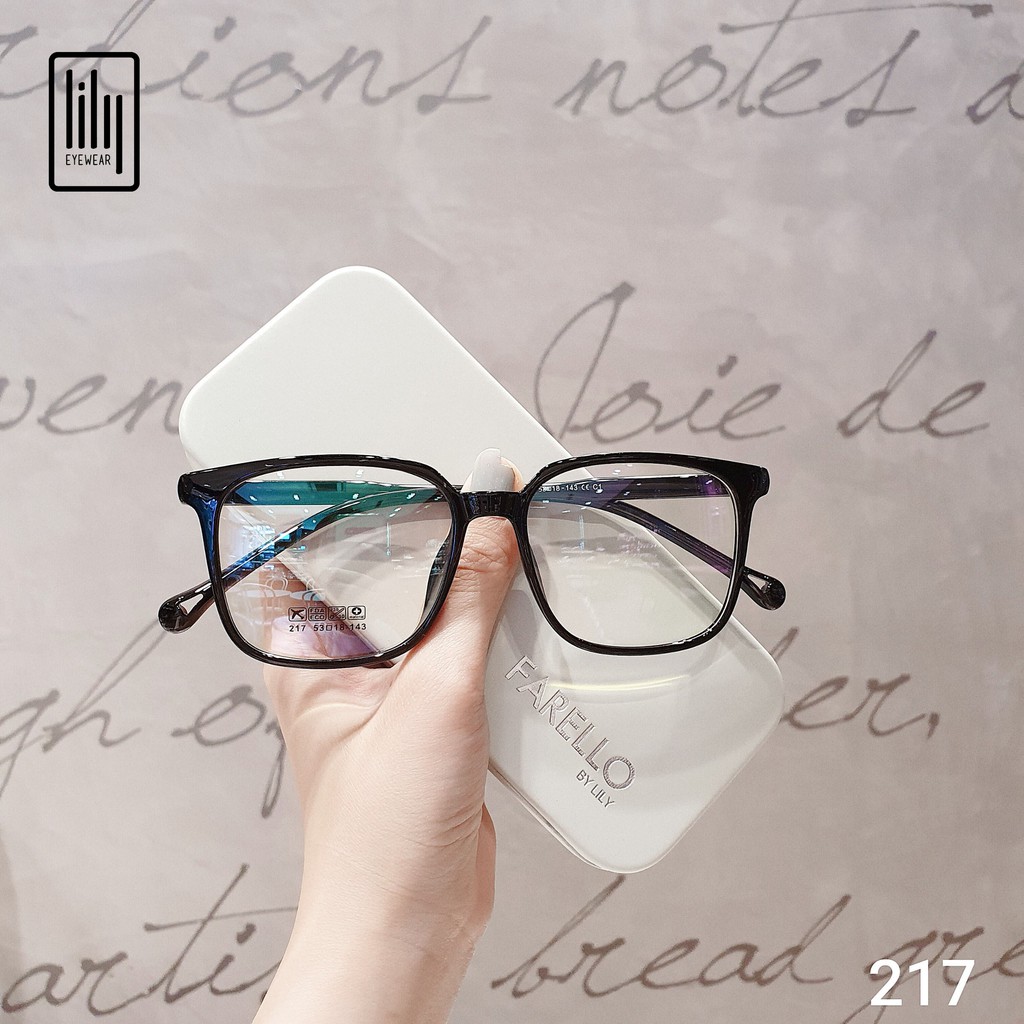 Gọng kính mắt nam nữ Lilyeyewear chất liệu nhựa dẻo mắt vuông to đi đường chống bụi 22317