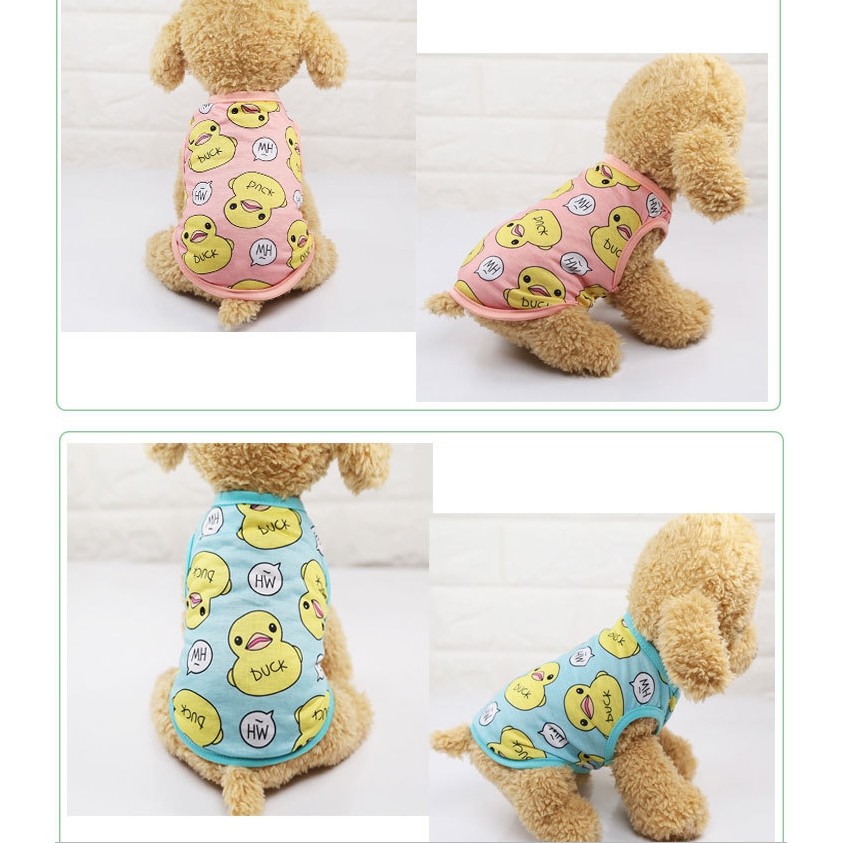 Áo thun không tay họa tiết hoạt hình dễ thương dành cho thú cưng