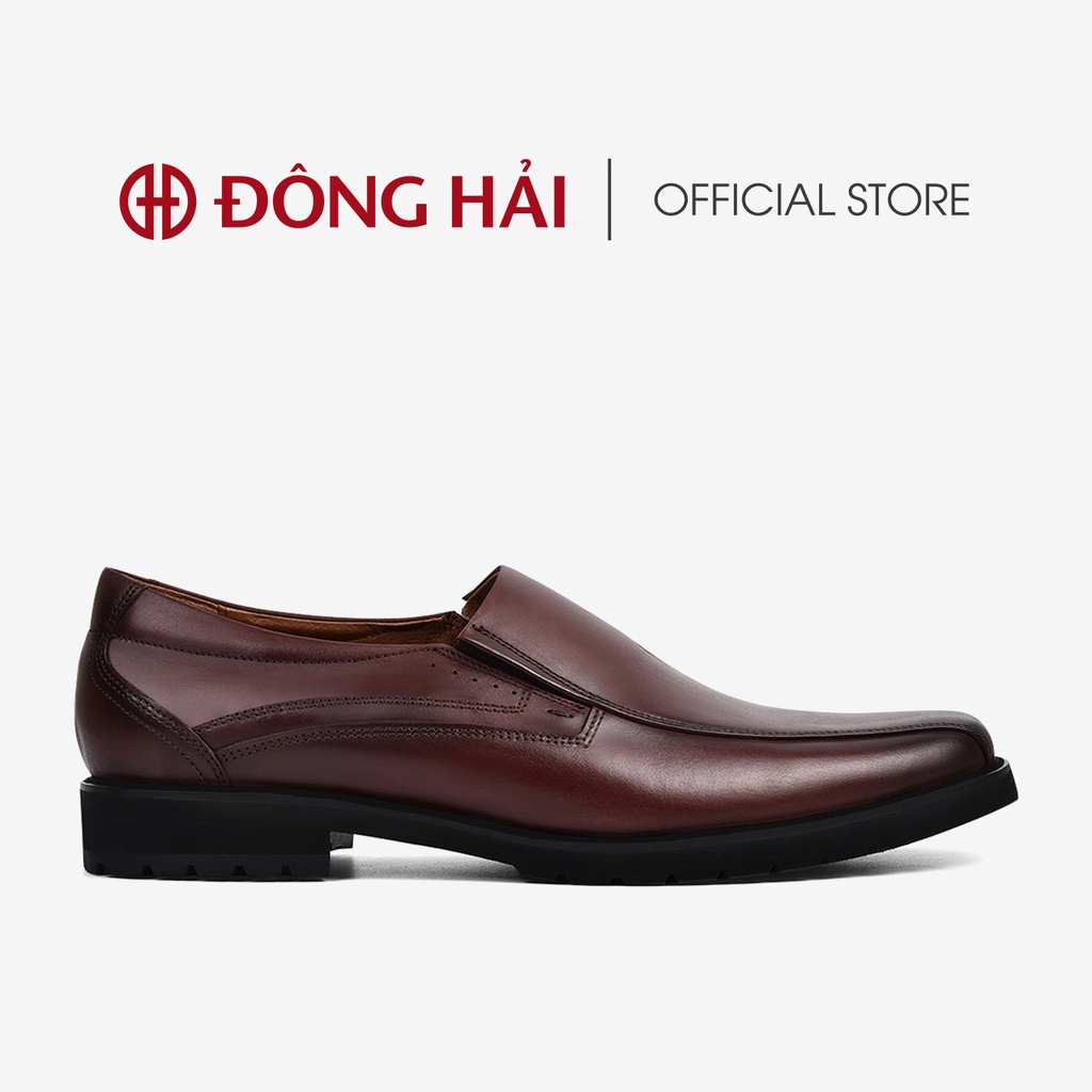 "TẶNG NGAY 30K khi theo dõi gian hàng "Giày tây nam Đông Hải da bò cao cấp slip-on đế cao su 3cm - G01A5