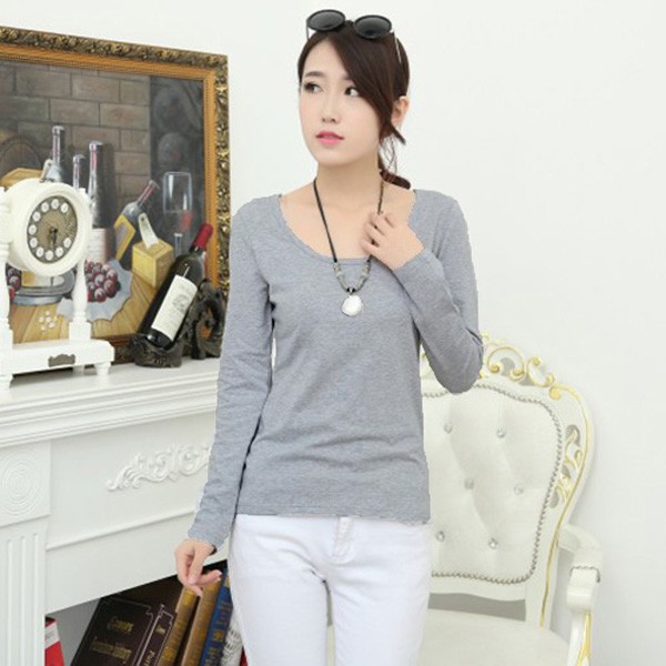 Áo thun cổ tròn tay dài nam nữ WS05