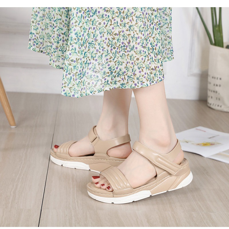 Sandal quai ngang Siketu siêu nhẹ, quai dán tiện lợi, đế xuồng 5cm