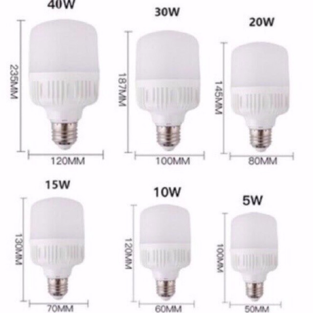 ☄️Bóng Đèn Led Trụ 5W-10W-15W-20W-30W-40W-45W-50W-65W Linh Phi