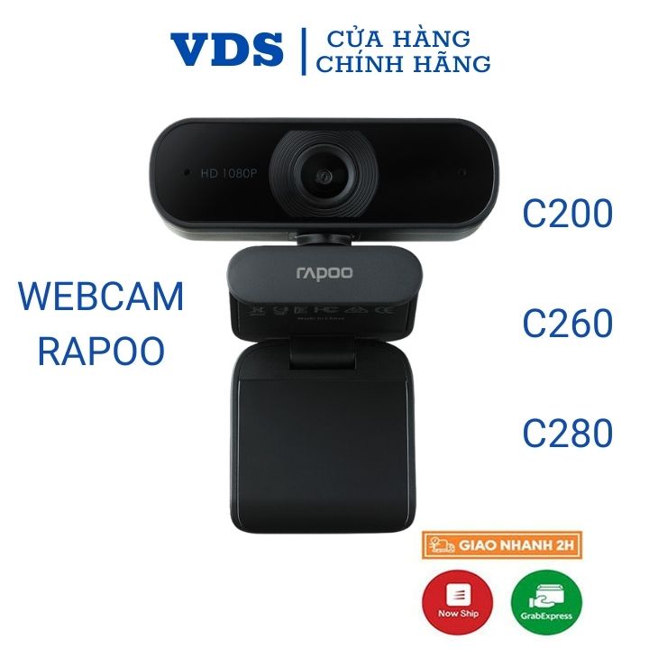 [Mã 1511ELSALE hoàn 7% đơn 300K] Webcam máy tính PC livestream HD,Full HD,2K có MIC Rapoo C200 C260 C280-VDS SHOP