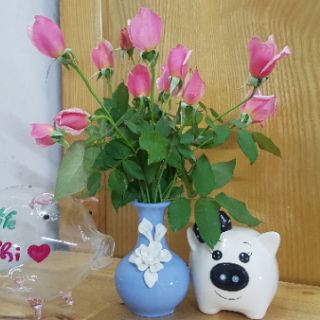 Lọ hoa đắp hoa nổi 3D cao cấp