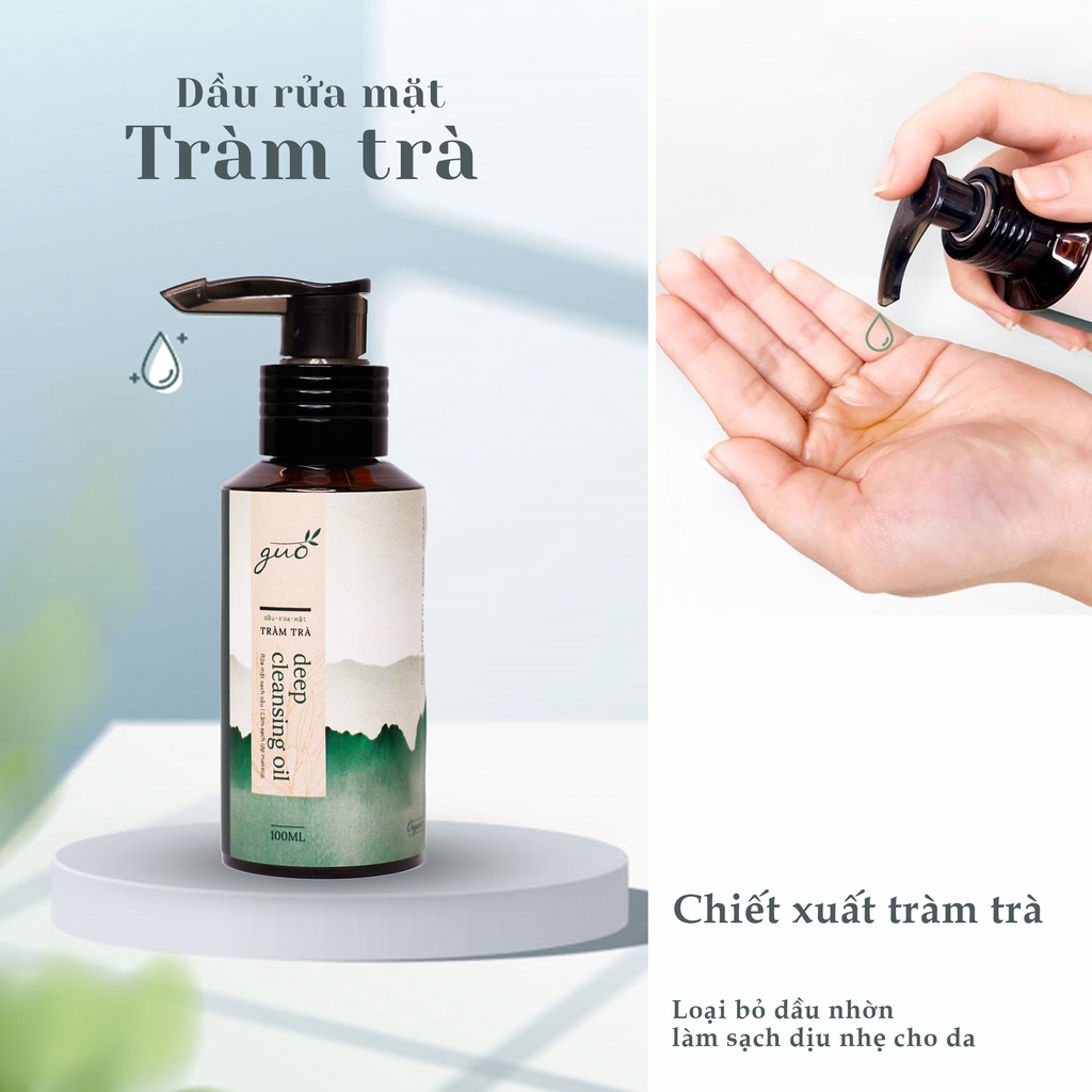 [HÀNG CHÍNH HÃNG] AN TOÀN CHO MẸ BẦU- Dầu Rửa Mặt Tẩy Trang Tràm Trà GUO - Deep Cleansing Oil 100ml