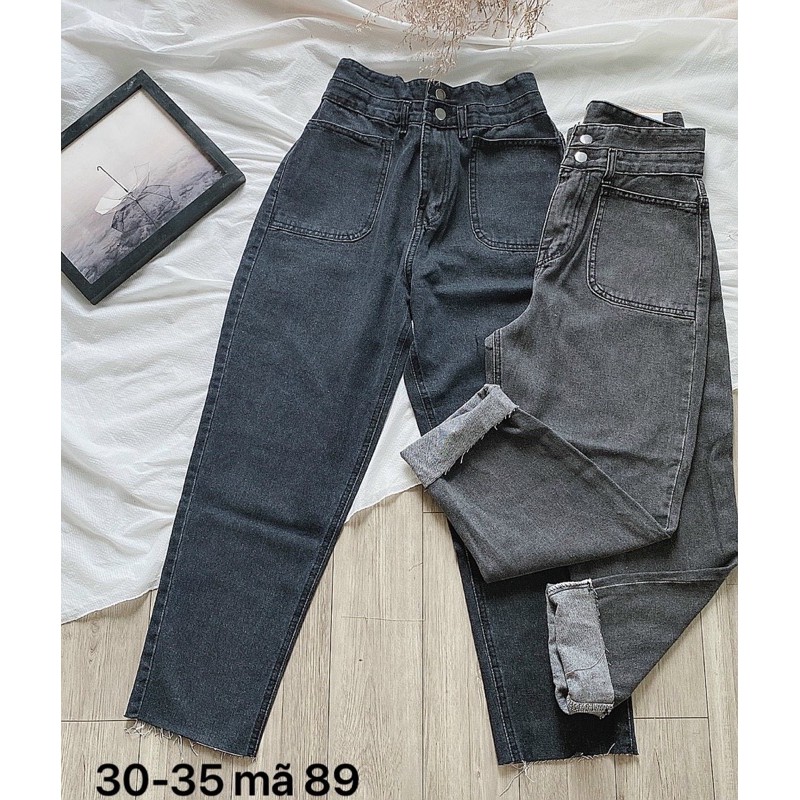 Quần baggy jean MS89 ✈️FREESHIP✈️ quần baggy jean nữ lưng cao size đại kiểu 2 túi trước từ 40kg đến 75kg Bigsize 2KJean | BigBuy360 - bigbuy360.vn