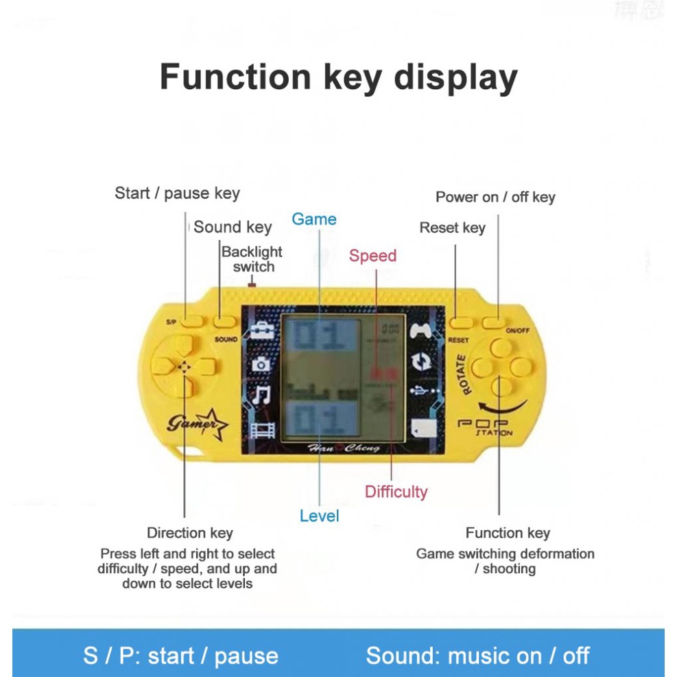 Máy chơi game cầm tay Tetris retro 3.5 inch tích hợp 23 trò chơi thiết kế nhỏ gọn