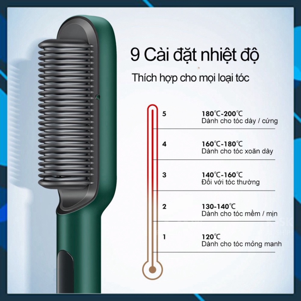 Lược Điện Chải Tóc Đa Năng – Máy Tạo Kiểu Tóc Chuyên Nghiệp , BH 12 Tháng