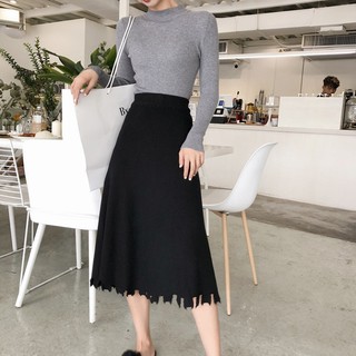 [New 2019] Chân váy len nữ dài chất len mịn dày