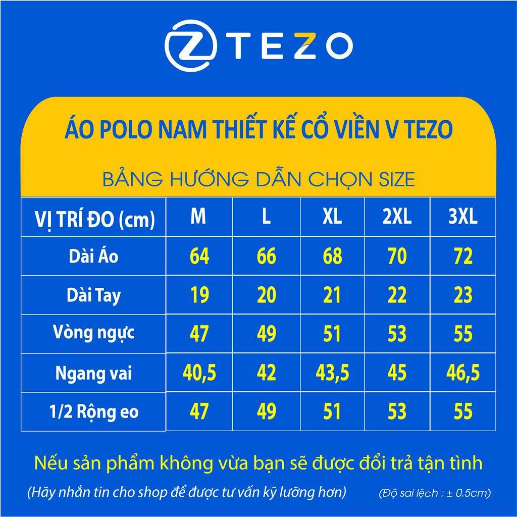 Áo polo nam Tezo phông nam có cổ thiết kế viền V 23APCT037