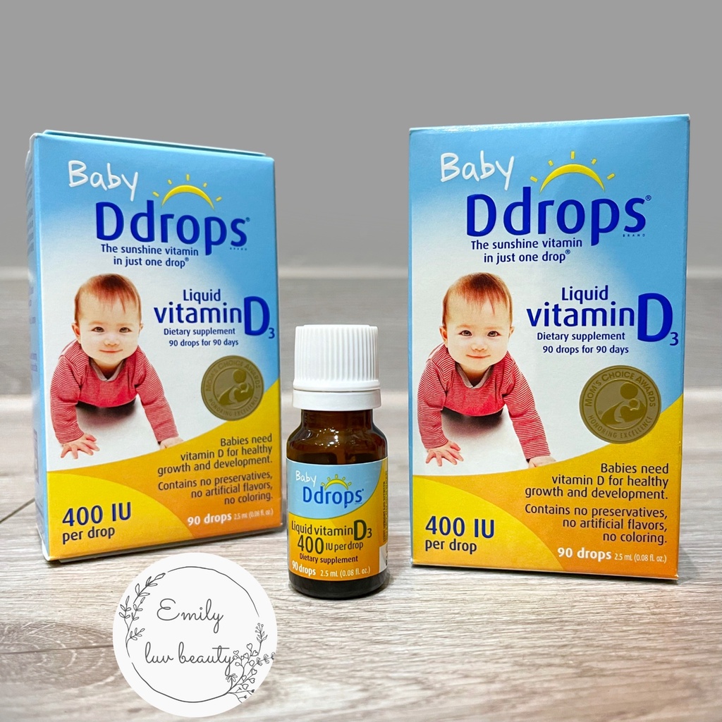 Vitamin D3 Baby Ddrops Mỹ cho bé 0-12 tuổi DATE XA