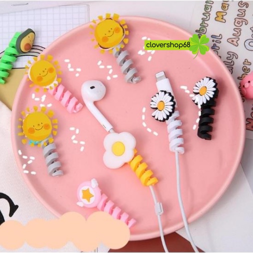 Dây Quấn Cáp Sạc / Tai Nghe Đáng Yêu - Phụ Kiện Bảo Vệ Cáp Sạc Phong Cách Hàn Quốc 🍀 Clovershop68 🍀