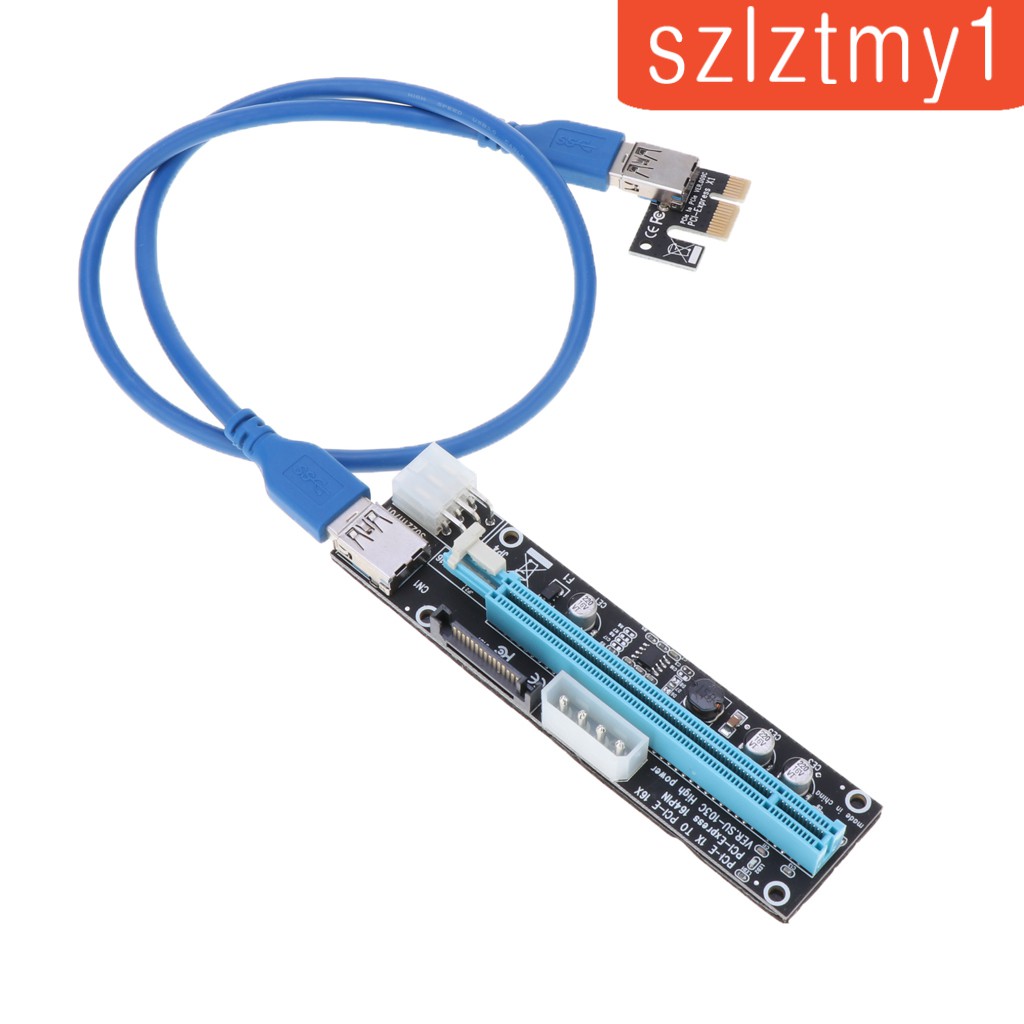 [Thunder]  USB 3.0 Express 1x to 16x PCI-E GPU Extender Riser Card Adapter Cable 6 Pin