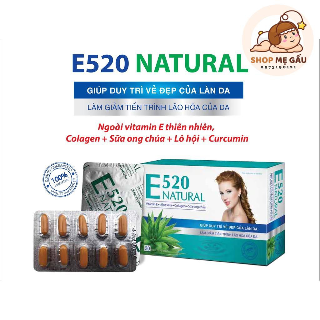 Viên uống Vitamin E 520 Natural hỗ trợ chống Oxy hóa, làm đẹp da hộp 30 viên | Thế Giới Skin Care