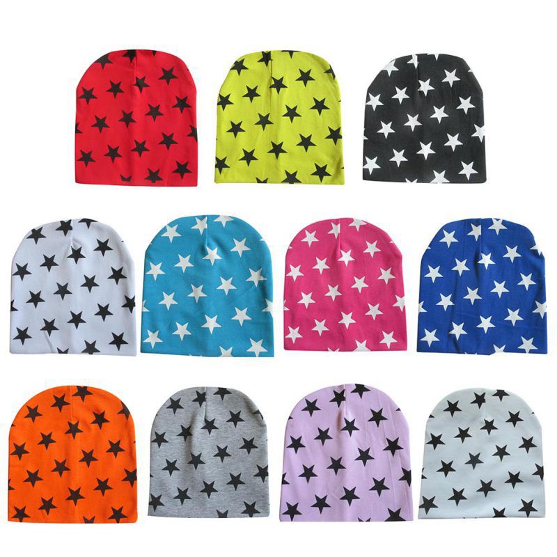 Mũ cotton mềm mại , họa tiết ngôi sao năm cánh cho bé