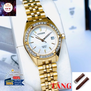 Đồng hồ nữ citizen eu6062-50d– quartz – dây kim loại chính hãng tặng dây da cao cấp